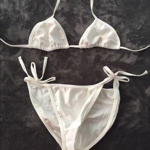 American apparel white bikini xs bottom medium top